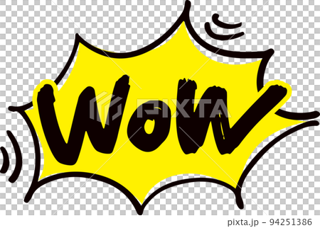 手書きの吹き出し文字「WOW」 94251386