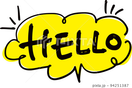 手書きの吹き出し文字「HELLO」 94251387