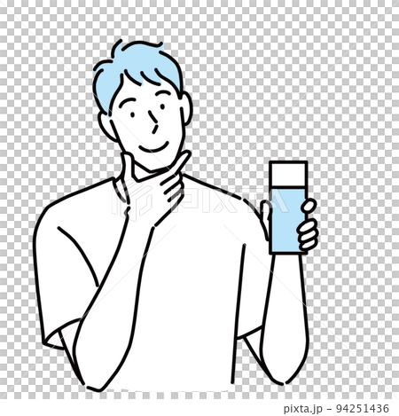 この化粧品に満足している男性 この化粧品に満足している男性 94251436