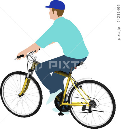 自転車マウンテンバイクの背景透明イラスト。運転手付き 94251496