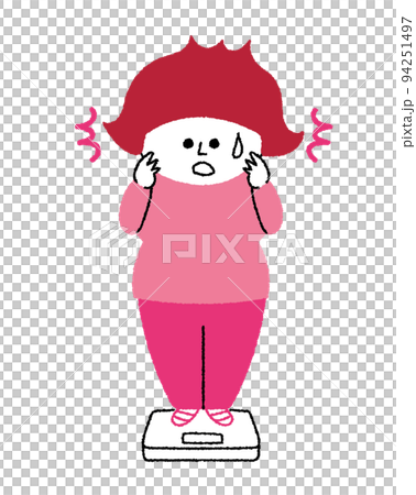 一個胖女人騎著一個規模 一個胖女人騎著一個規模 94251497