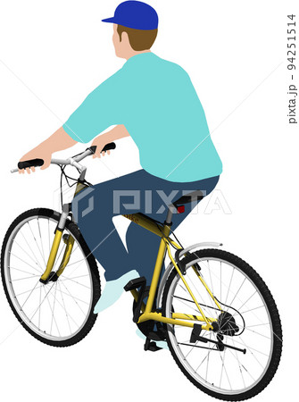 自転車マウンテンバイクの背景透明イラスト。運転手付き 94251514