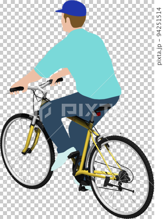 自転車マウンテンバイクの背景透明イラスト。運転手付き 94251514