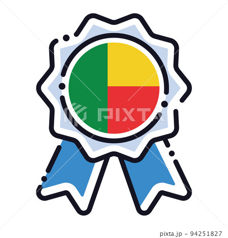 Isolated silk medal icon with the flag of Benin Vector 94251827