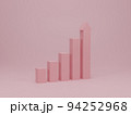 Pink growing bar graph to success process on step 94252968