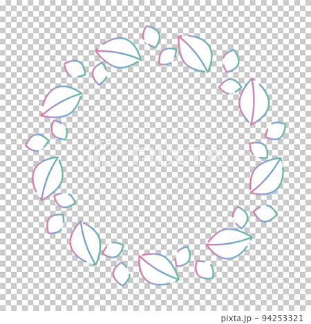 Round line drawing frame of gradation color leaves 94253321