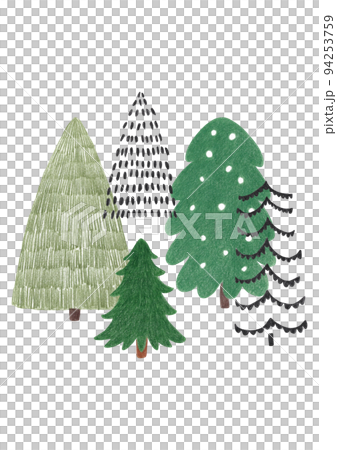 Christmas tree colored pencil illustration Christmas tree colored pencil illustration 94253759
