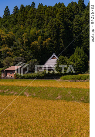 秋色の山村風景　和歌山県伊都郡かつらぎ町天野 94256783