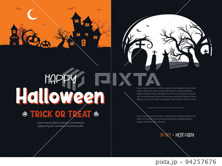 Halloween greeting cards background. Halloween illustration template for banner, poster, flyer, sale, and all design. Halloween greeting cards background. Halloween illustration template for banner, poster, flyer, sale, and all design. 94257676