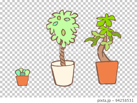 可愛的觀葉植物的插圖 可愛的觀葉植物的插圖 94258531