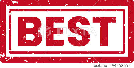 Illustration of a red stamp with the word "best" on it 94258652