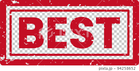 Illustration of a red stamp with the word "best" on it 94258652