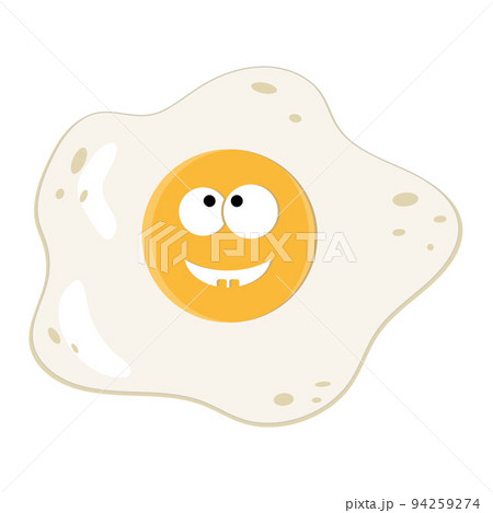 Cute character fried eggs. Color isolated Vector illustration of kawaii cartoon. 94259274
