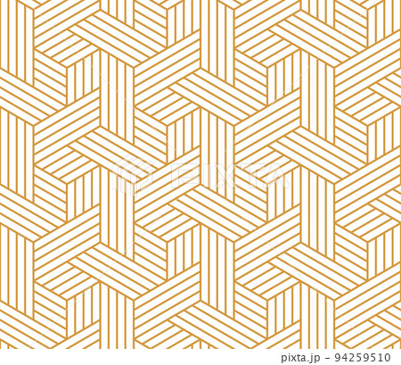 Abstract geometric pattern with stripes, lines. Seamless vector background. White and gold ornament. Simple lattice graphic design 94259510