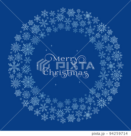 雪の結晶のクリスマスリース　クリスマス素材 94259714
