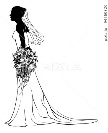 Bride Bridal Wedding Dress Silhouette Woman Design Bride Bridal Wedding Dress Silhouette Woman Design 94260326