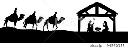 Christmas Nativity Scene Silhouette 94260333