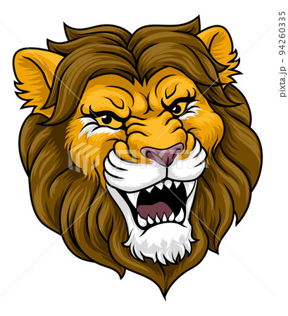 mean cartoon lion face