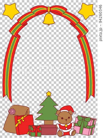 Christmas gift and ribbon frame 94260346