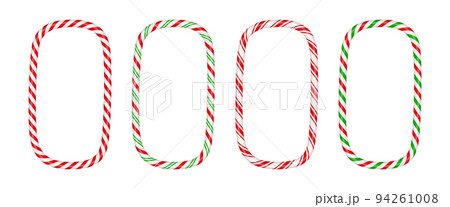 Christmas candy cane vertical frame with red and white stripe. Xmas border with striped candy lollipop pattern. Blank christmas and new year template. Vector illustration isolated on white background Christmas candy cane vertical frame with red and white stripe. Xmas border with striped candy lollipop pattern. Blank christmas and new year template. Vector illustration isolated on white background 94261008