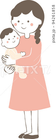 赤ちゃんを抱っこするお母さん　笑顔 94261858