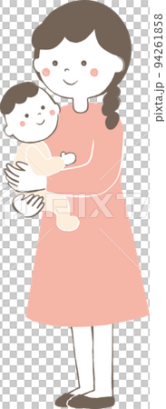 赤ちゃんを抱っこするお母さん　笑顔 94261858