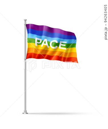 Rainbow peace / pace flag isolated on white Rainbow peace / pace flag isolated on white 94263405