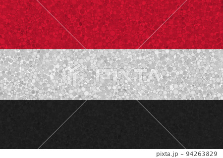 Flag of Yemen on styrofoam texture Flag of Yemen on styrofoam texture 94263829