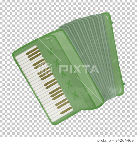 可愛的綠色手風琴插畫 94264469