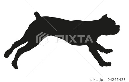 Italian corso dog. Black dog silhouette. Pets. 94265423