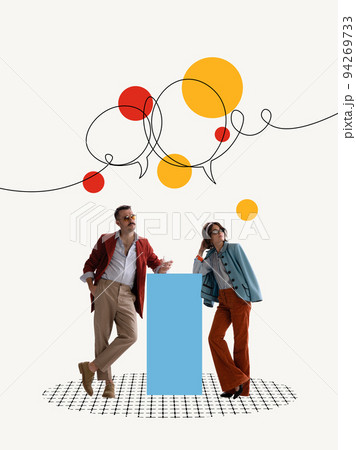Contemporary art collage. Family crises of relationship can happen at any time. Concept of male and female psychology 94269733