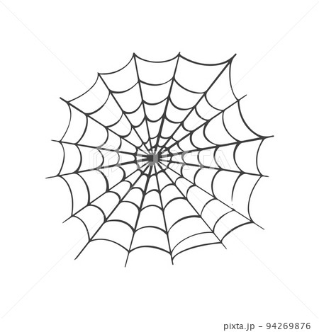 Vector Spider web icon drawn in one line on white for halloween. Vector Spider web icon drawn in one line on white for halloween. 94269876