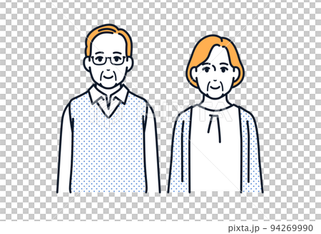 Vector illustration material of an elderly couple facing the front 94269990