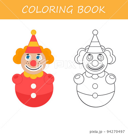 Coloring book for children. Tumbler clown. Roly-Poly. Cartoon vector illustration 94270497