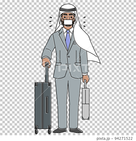 マスクを着用したスーツ姿のインバウンド　ムスリム男性 94271522