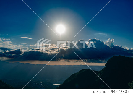 Blue sea, rocky hills. Landscape of the North Coast. 94272385