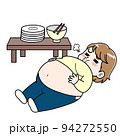 食べ過ぎた女性のイラスト 94272550