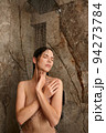 Young pretty woman taking shower, waist portrait 94273784