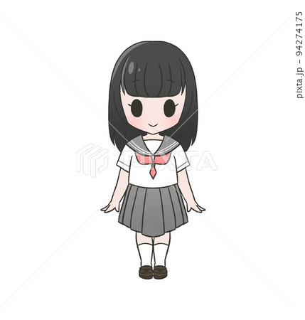 夏服のセーラー服を着た女の子※背景透過 夏服のセーラー服を着た女の子※背景透過 94274175