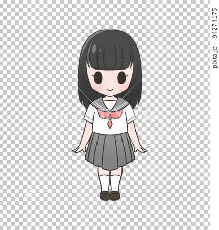 夏服のセーラー服を着た女の子※背景透過 夏服のセーラー服を着た女の子※背景透過 94274175