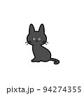 ハロウィンで使いやすいシンプルな黒猫のイラスト 94274355