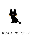 ハロウィンで使いやすいシンプルな黒猫のイラスト 94274356