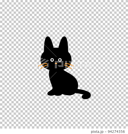Illustration of a simple black cat that is easy to use for Halloween 94274356