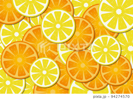 オレンジとレモンの女の子♪お取り置き中♪ レモン オレンジ 断面 背景のイラスト素材 [94274570] - PIXTA