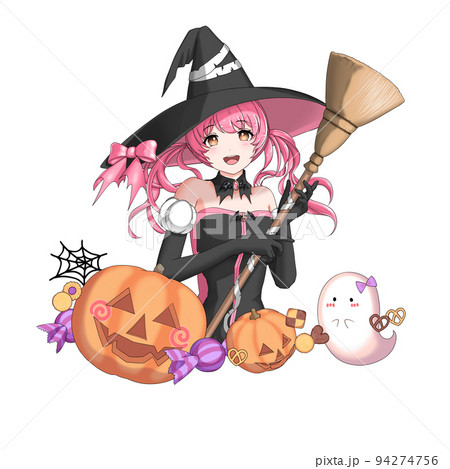 魔女のコスプレをしたピンク担当ツインテールの女の子 魔女のコスプレをしたピンク担当ツインテールの女の子 94274756