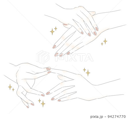 綺麗にハンドケアをしている手のイラスト 94274770
