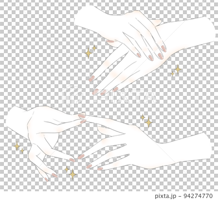 綺麗にハンドケアをしている手のイラスト 94274770