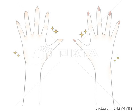 綺麗な手のイラスト（手の甲・手の平両方） 94274782