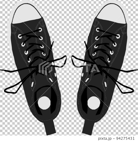 從上方看到的高幫運動鞋的矢量圖解 94275431