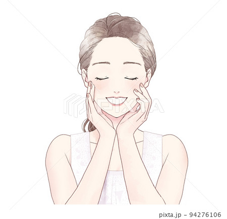 美容　目を閉じる女性 94276106